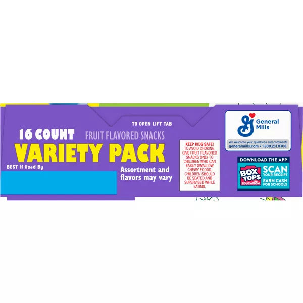 Fruit Roll-Ups, Fruit by the Foot & Gushers Variety Snacks