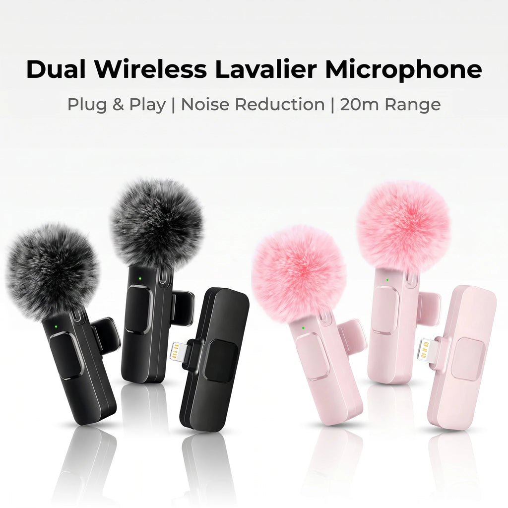 Wireless Lapel Microphone, Lightning Connector, mini Clip Microphone,
