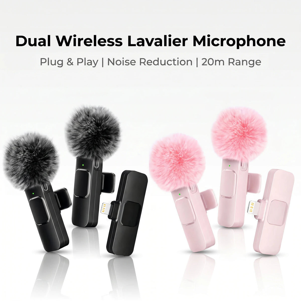Wireless Lapel Microphone, Lightning Connector, mini Clip Microphone,