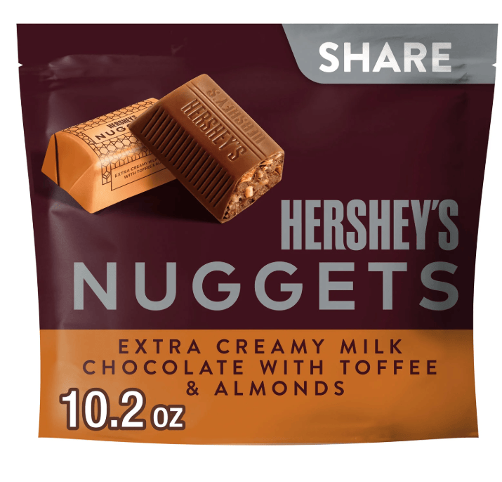 Hershey's Nuggets Milk Chocolate, Toffee and Almonds Candy, Share Pack