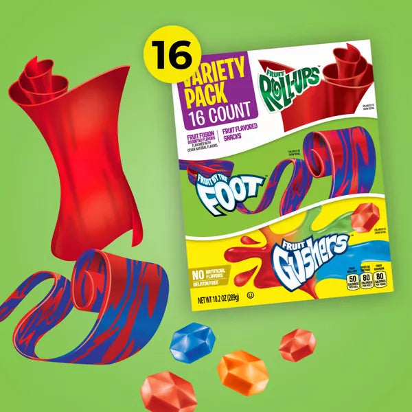 Fruit Roll-Ups, Fruit by the Foot & Gushers Variety Snacks