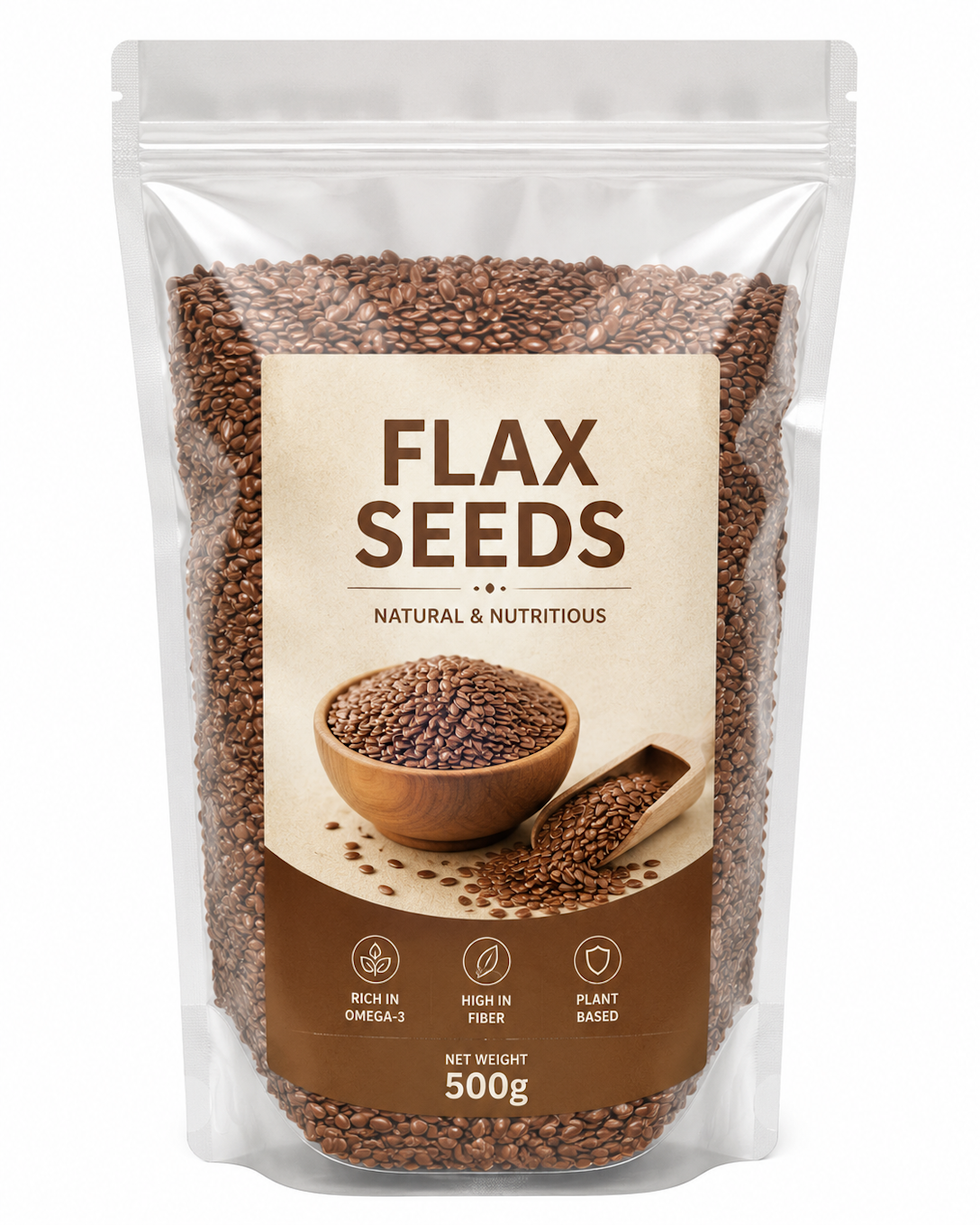 Natural Flax Seeds 500g Pack